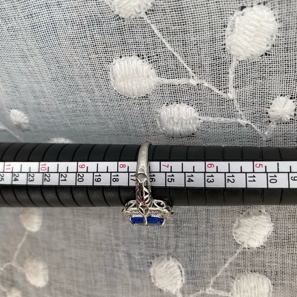 vintage sapphire ring stamp 925 size 7.5 - Picture 6 of 7